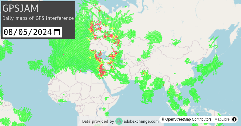 GPSJAM GPS/GNSS Interference Map